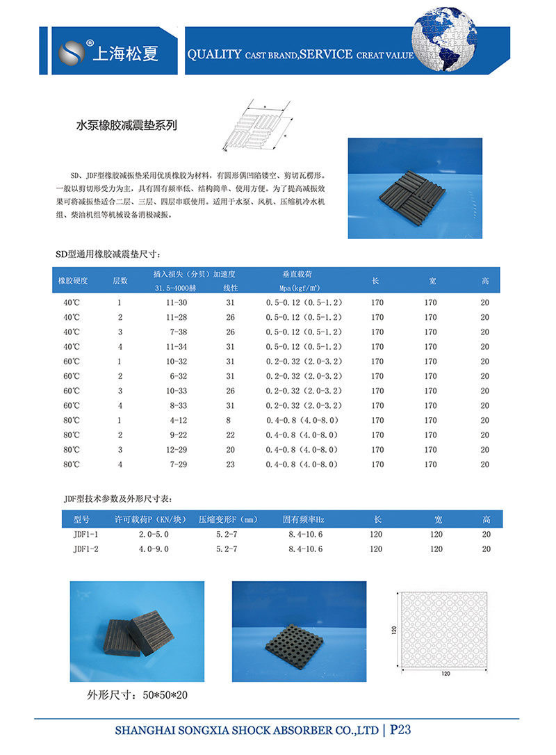 SD橡膠減震器參數(shù)圖